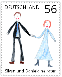 Briefmarke Hochzeit Silvan und Daniela