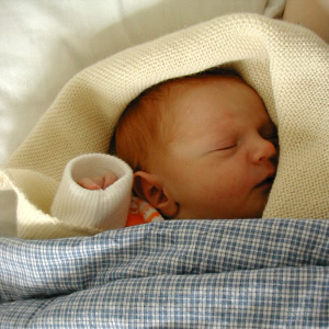 Foto von dem nur wenige Stunden alten Nils Matti